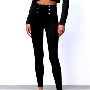 ZARA | NWOT Trouser Leggings w/ button detail. Never worn- RARE FIND